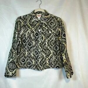 Ruby Rd Favorites Blouse/Jacket – Button Front, Roll Tab Sleeves Size 10 Petite